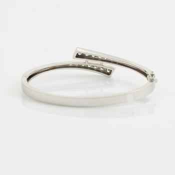 White gold and brilliant cut diamond bangle.