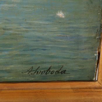 ALEXANDER SVOBODA, attributed to, oil on canvas, signed,