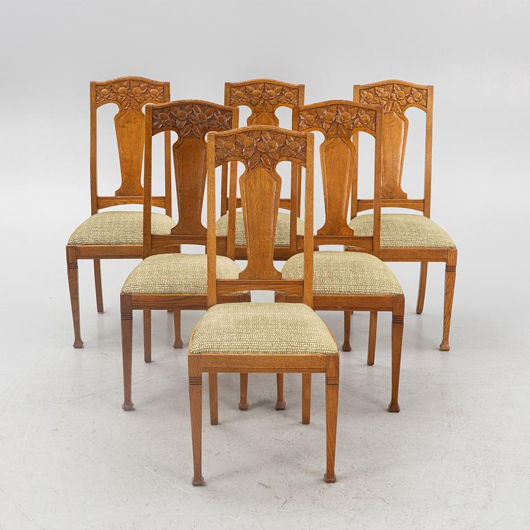 Dining chairs, 6 pcs, Art Nouveau, first half of the 20th century.