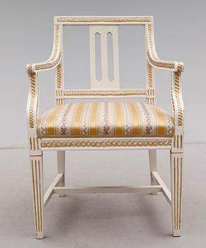 KARMSTOL, gustaviansk stil, 1800-tal.