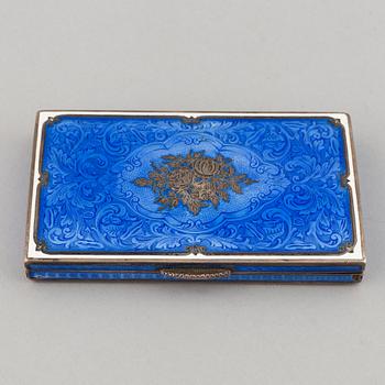 An early 19th century  silver and guilloche enamel box.