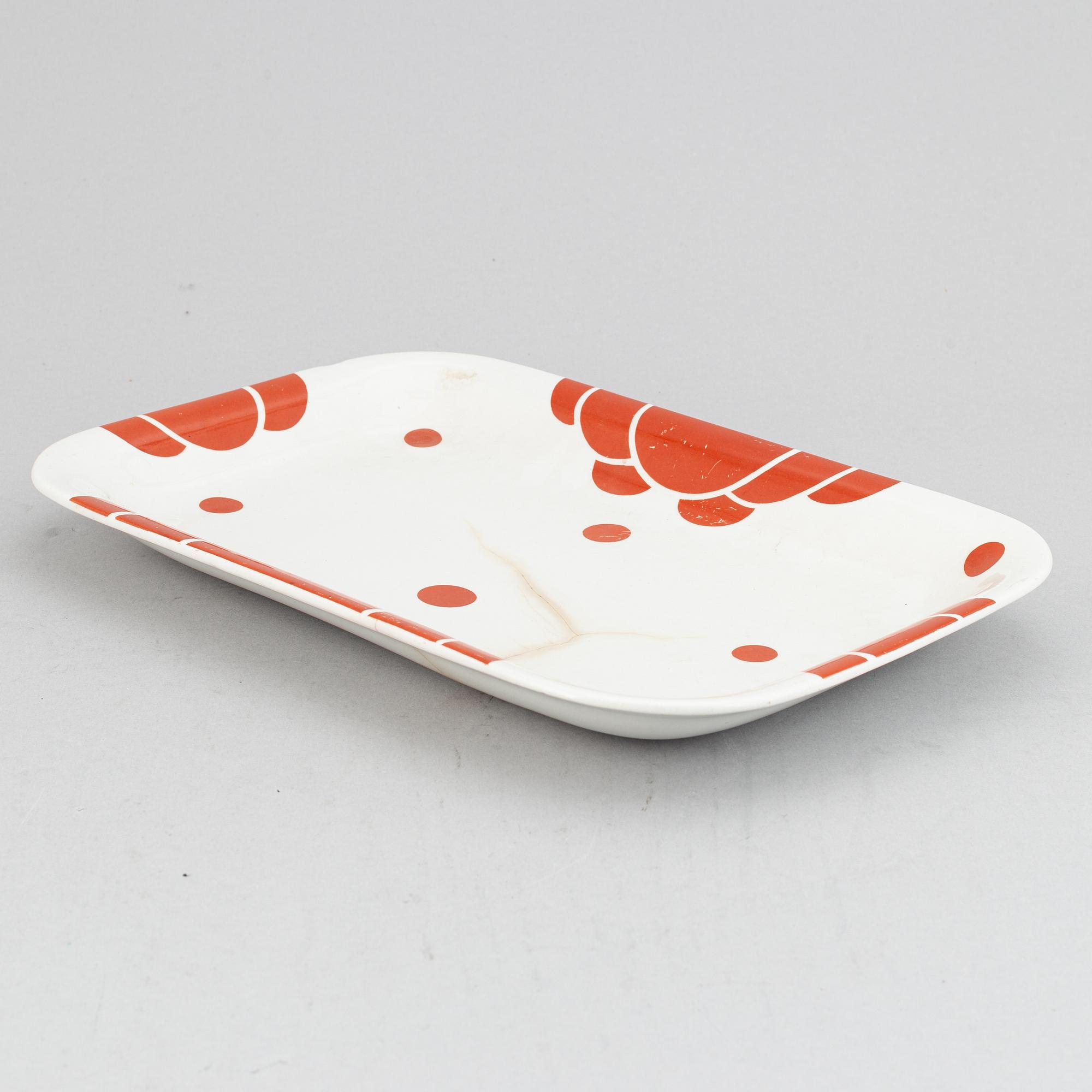 Koloman Moser, two ceramic dishes, Josef Böck, Vienna, Austria, early 20th Century.