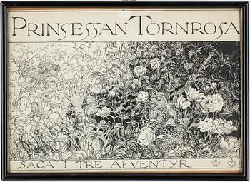Carl Larsson · CARL LARSSON, tuschteckning, monogramsignerad.