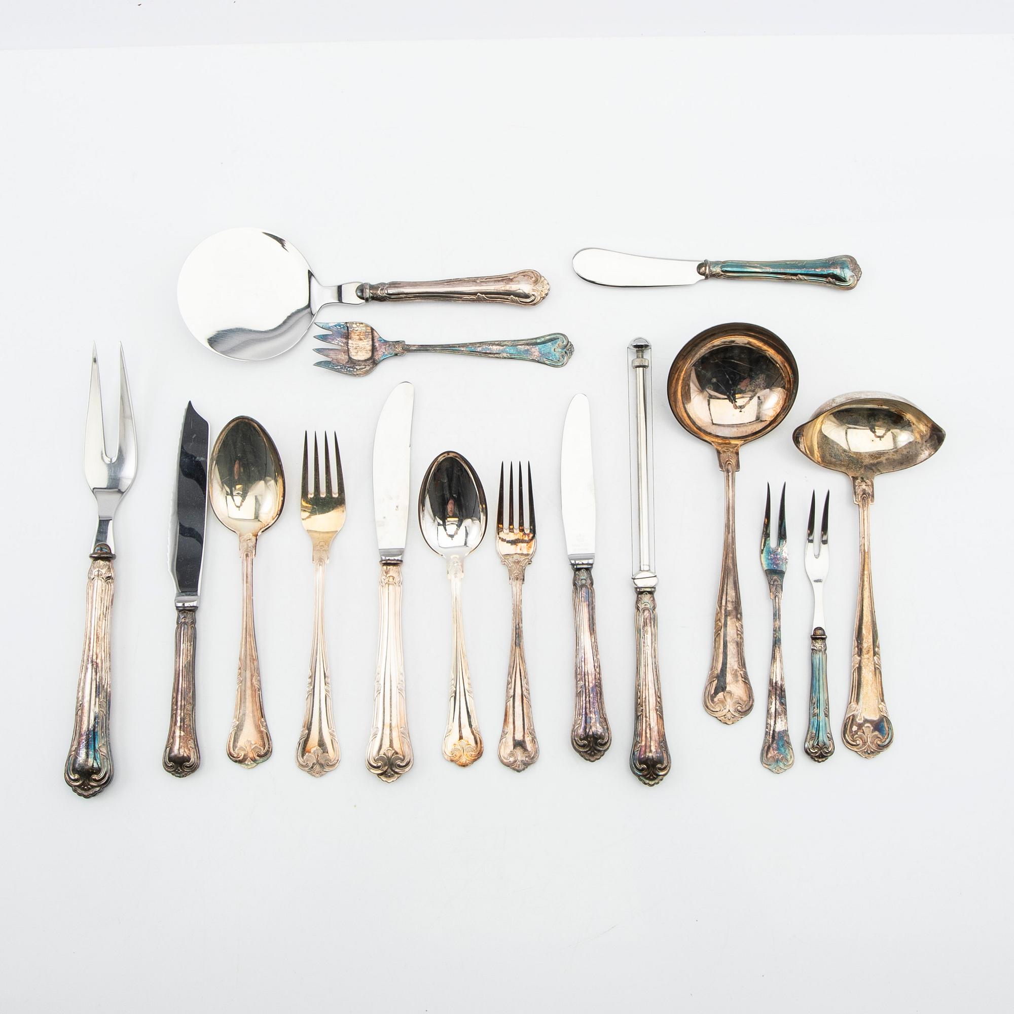 Cutlery set in silver, 89 pieces, Cohr Denmark, mid-20th century.