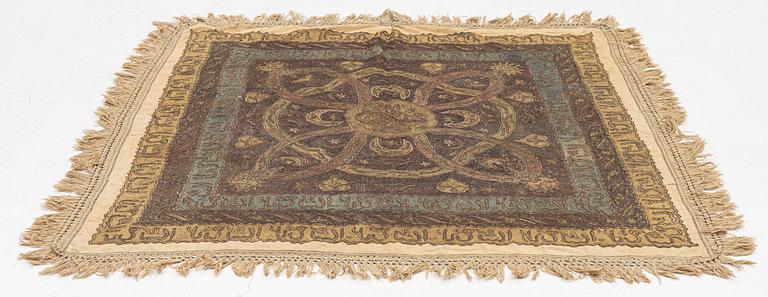 A Ottoman empire metal embroidery, c 120 x 109 cm last quarter 19th century.