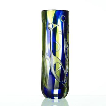 A Vicke Lindstrand blasted glass vase, Kosta 1950-70's.