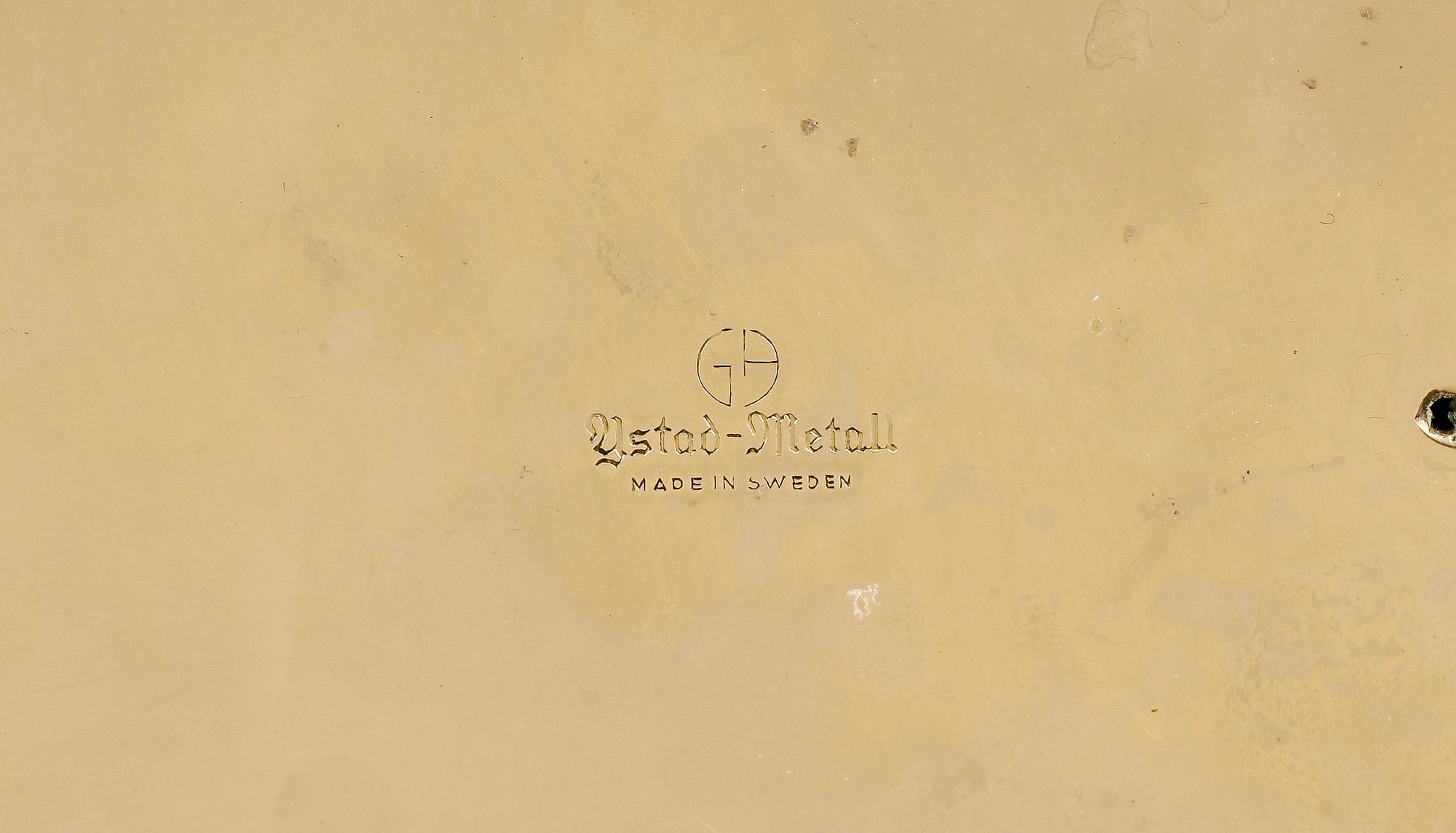 LJUSSTAKAR, ett par, mässing, Gunnar Ander, Ystad Metall, 1900-talets mitt.