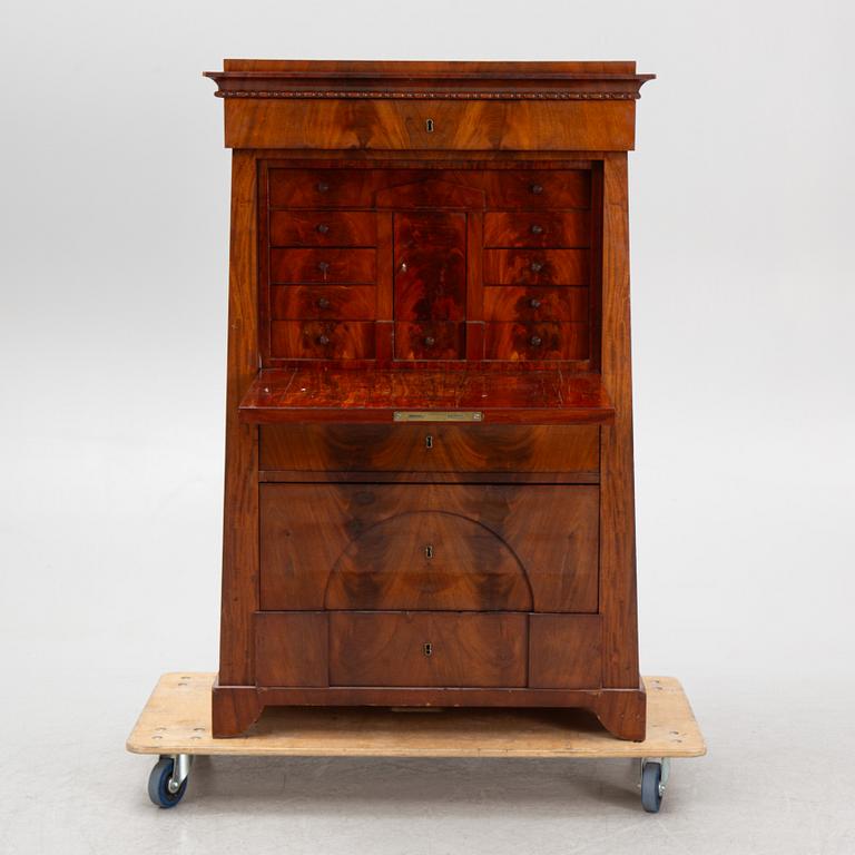 A Swedish Empire mahogany secretaire, Stockholm, first part of the 19th century.