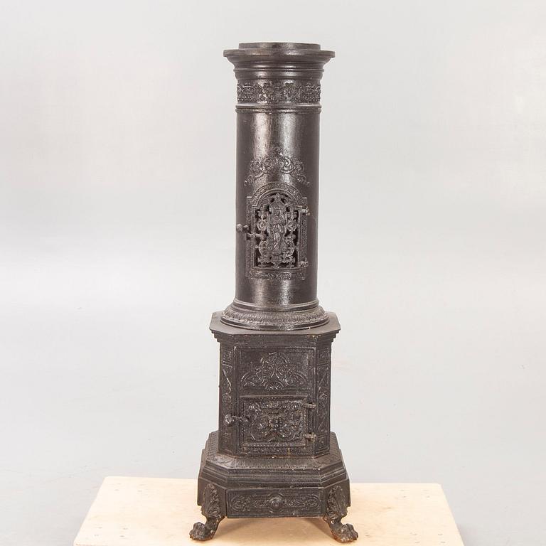 An early 1900s cast iron stove.