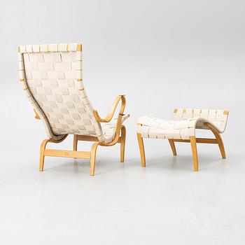 Bruno Mathsson, a 'Pernilla' armchair with ottoman, Firma Karl Mathsson, Värnamo.