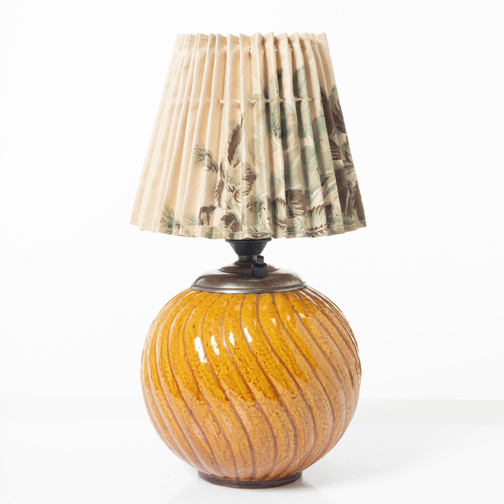 Gunnar Nylund, bordslampa, bordslampa, chamotterat stengods, Rörstrand.