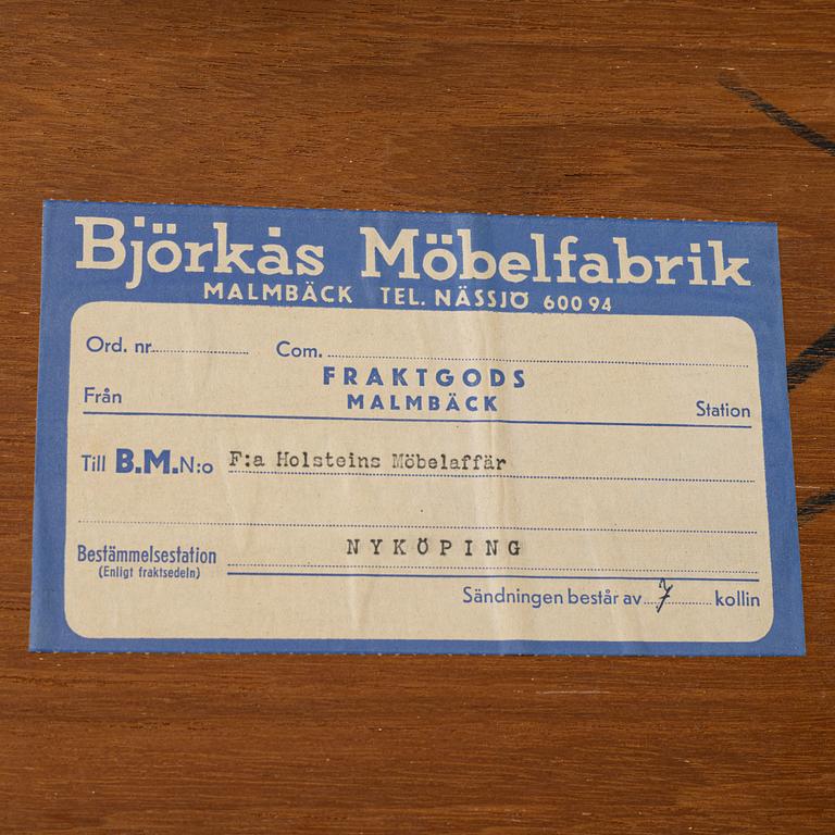 Sängbord, ett par, Björkås Möbelfabrik, Nässjö, 1950/60-tal.