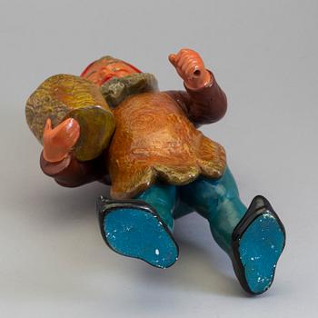 A painted ceramic gnome from West Germany, second half of the 20th century.