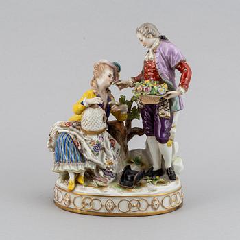 A porcelain figurine, Naples style mark, first half of the 20th century.