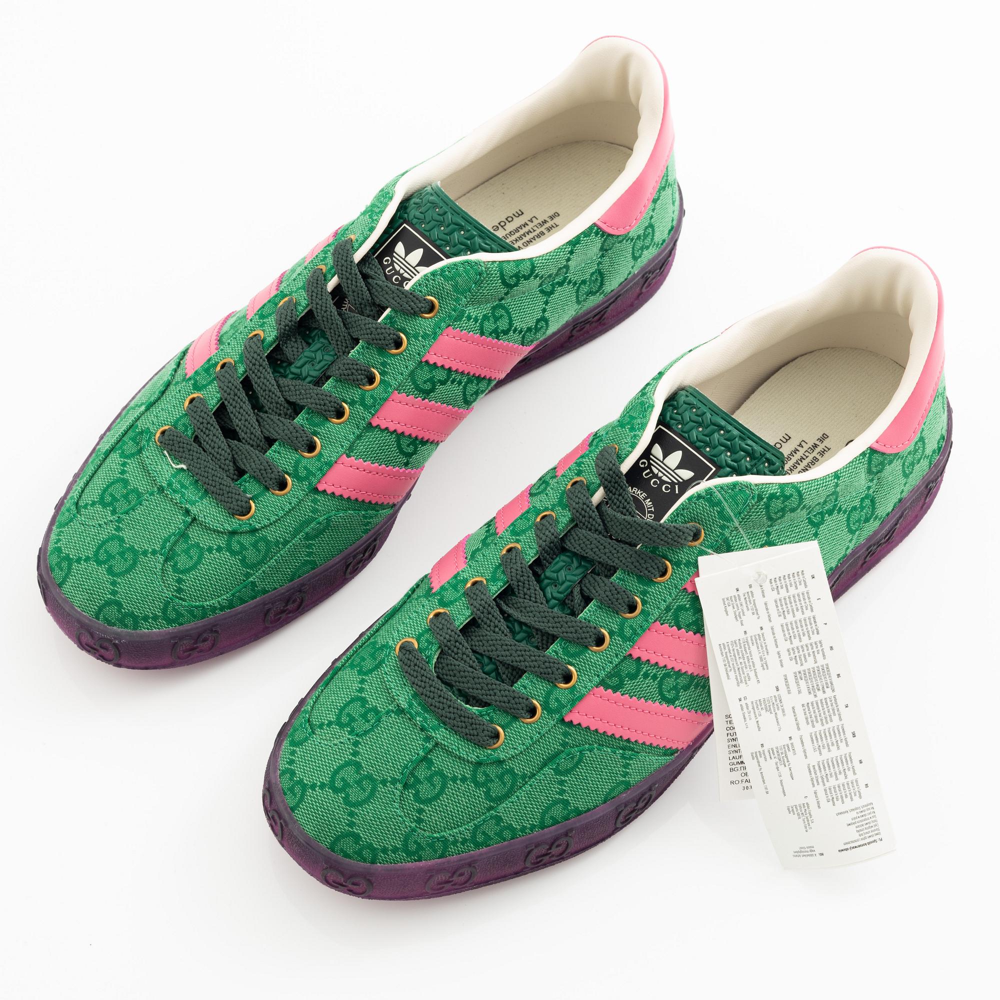 Gucci, /Adidas, sneakers, "Gazelle", storlek US 9 / Fr 41 1/3.