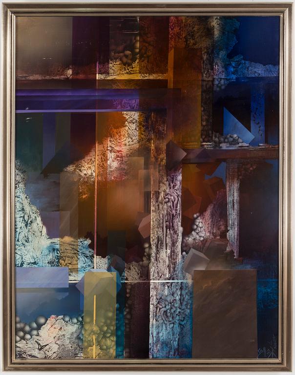 AKOS SOLLAR, oil on canvas, signed.