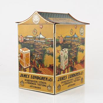 A Tin Tea Box, James Lundgren & Co, Gothenburg, first half of the 20th century.