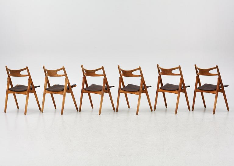 Hans J. Wegner, Six model CH-29 chairs Carl Hansen & Søn, mid-20th century.