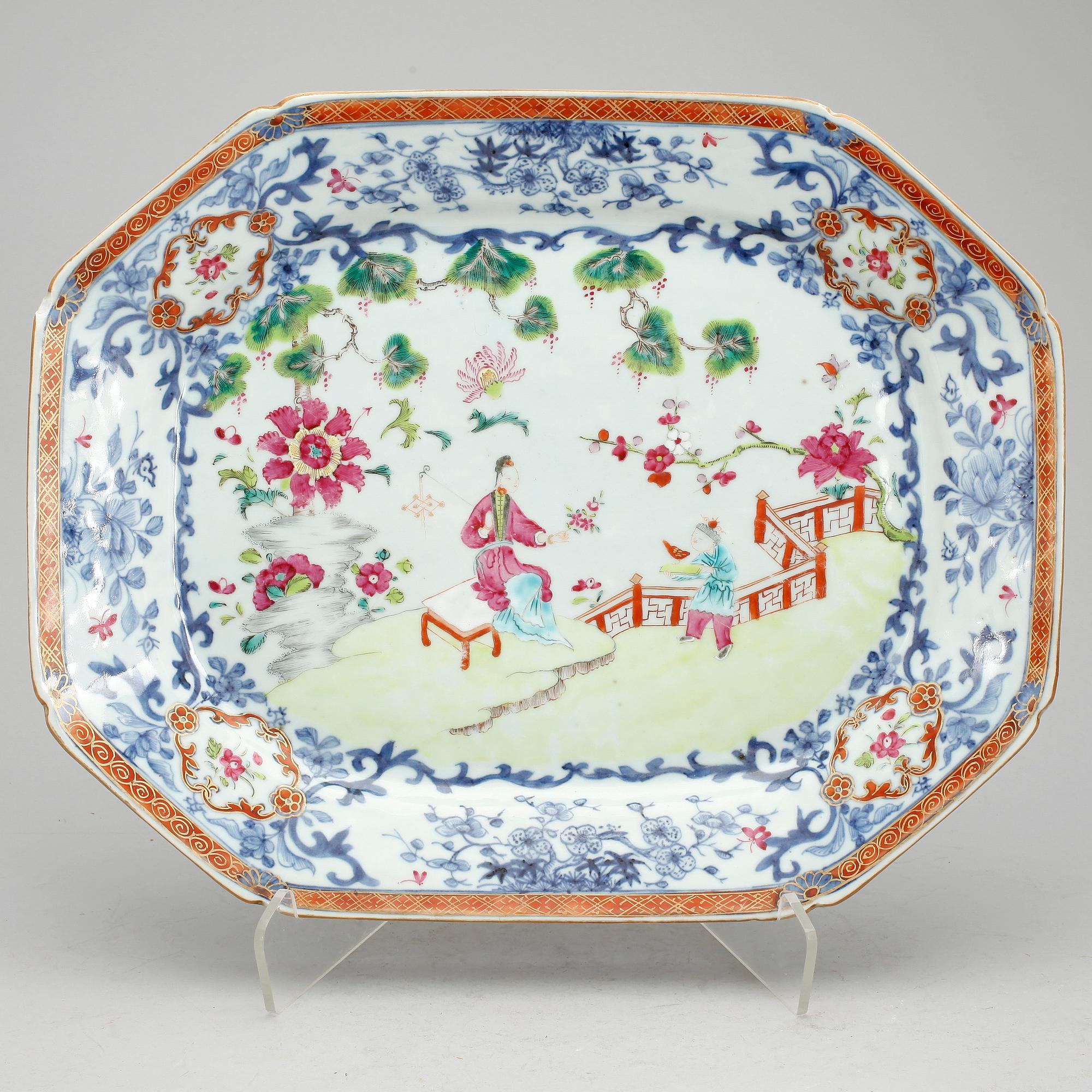 STEKFAT, porslin, Qianlong, Kina 1700-tal.