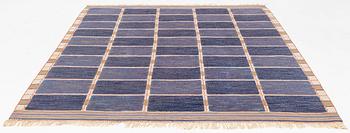 Märta Måås-Fjetterström, matta, "Rutig blå halvflossa", reliefflossa, ca 330 x 225 cm, signerad MMF.