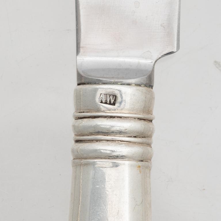 Cutlery set, 88 pieces, silver, mostly Russia, Estonia, including mark of Pawel Akimow Owtschinnikow, Moscow 1874.