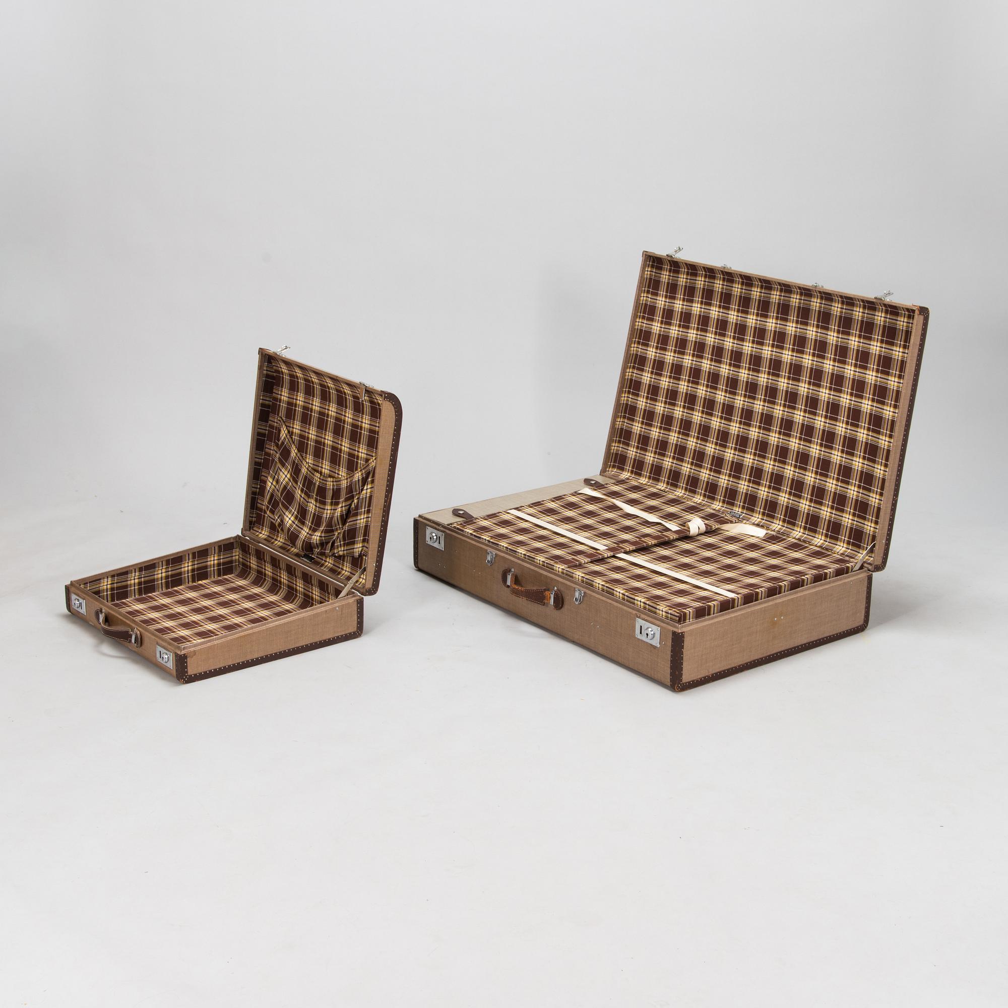 Resväskor, 2 st, Karl Baisch Autokofferfabrik, Tyskland, 1950-tal.