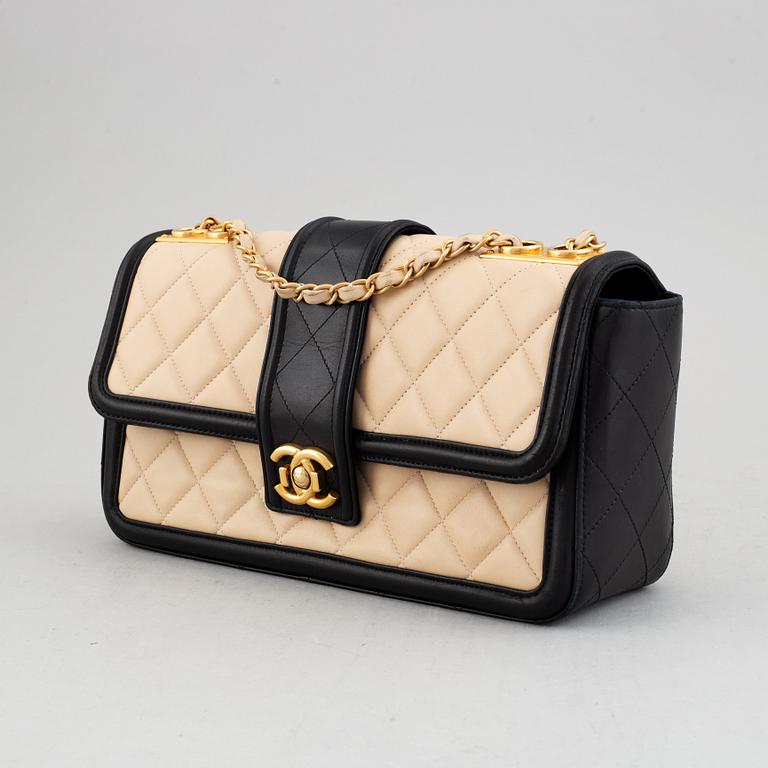 Chanel, a two tone quilted leather 'Flap Bag', 2014-15.