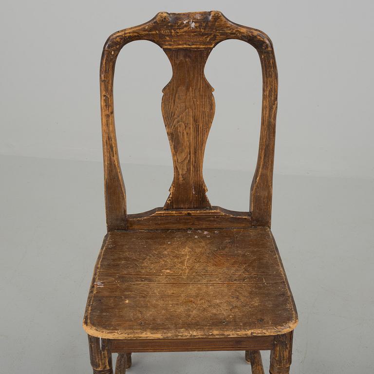 Three 18th century rococo chairs.