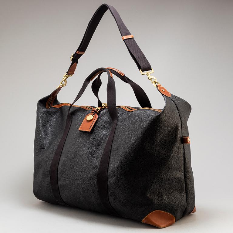 MULBERRY, a 'Large Clipper' Scotchgrain weekend bag.