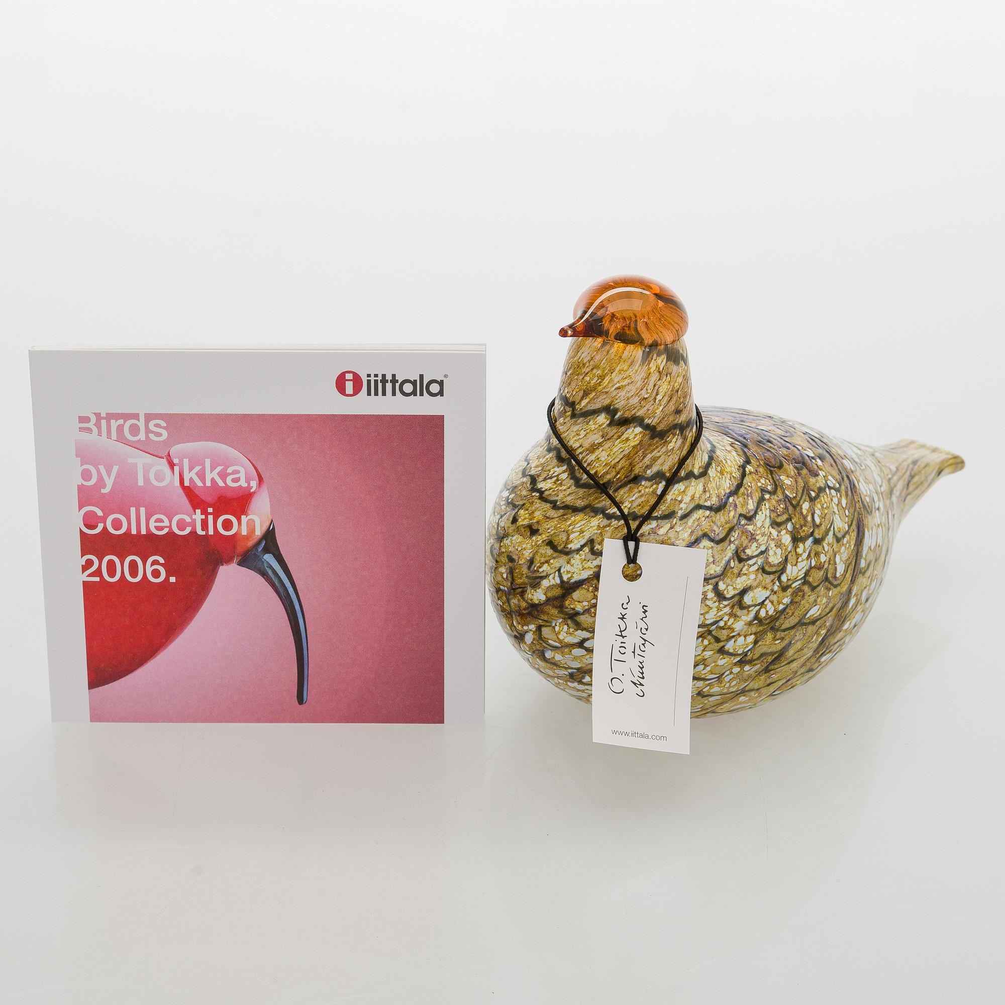 Oiva Toikka, lasilintu, "Kesäriekko", signeerattu O. Toikka Nuutajärvi.