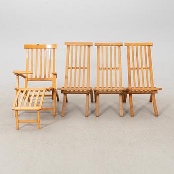 Deck chairs 4 pcs Stockamöllan late 20th century/early 21st century.