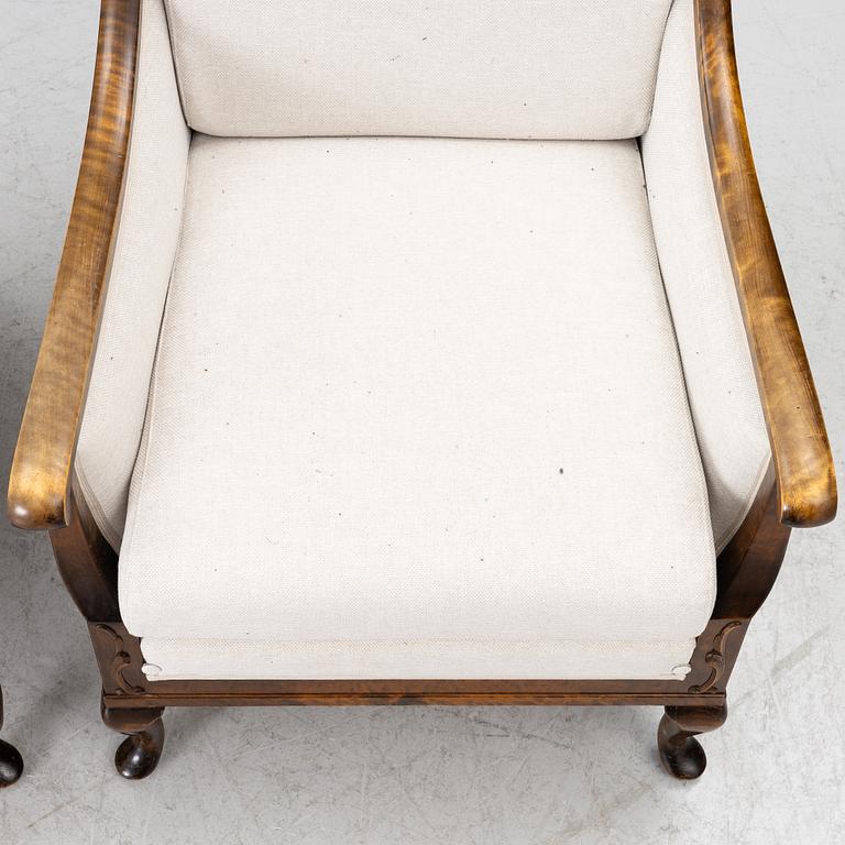 Armchairs, a pair, 1930s/40s.