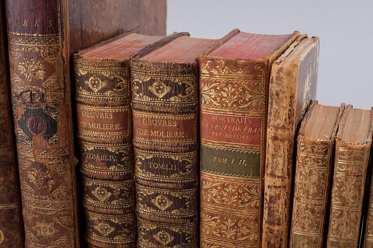 Thirteen 18th century books.