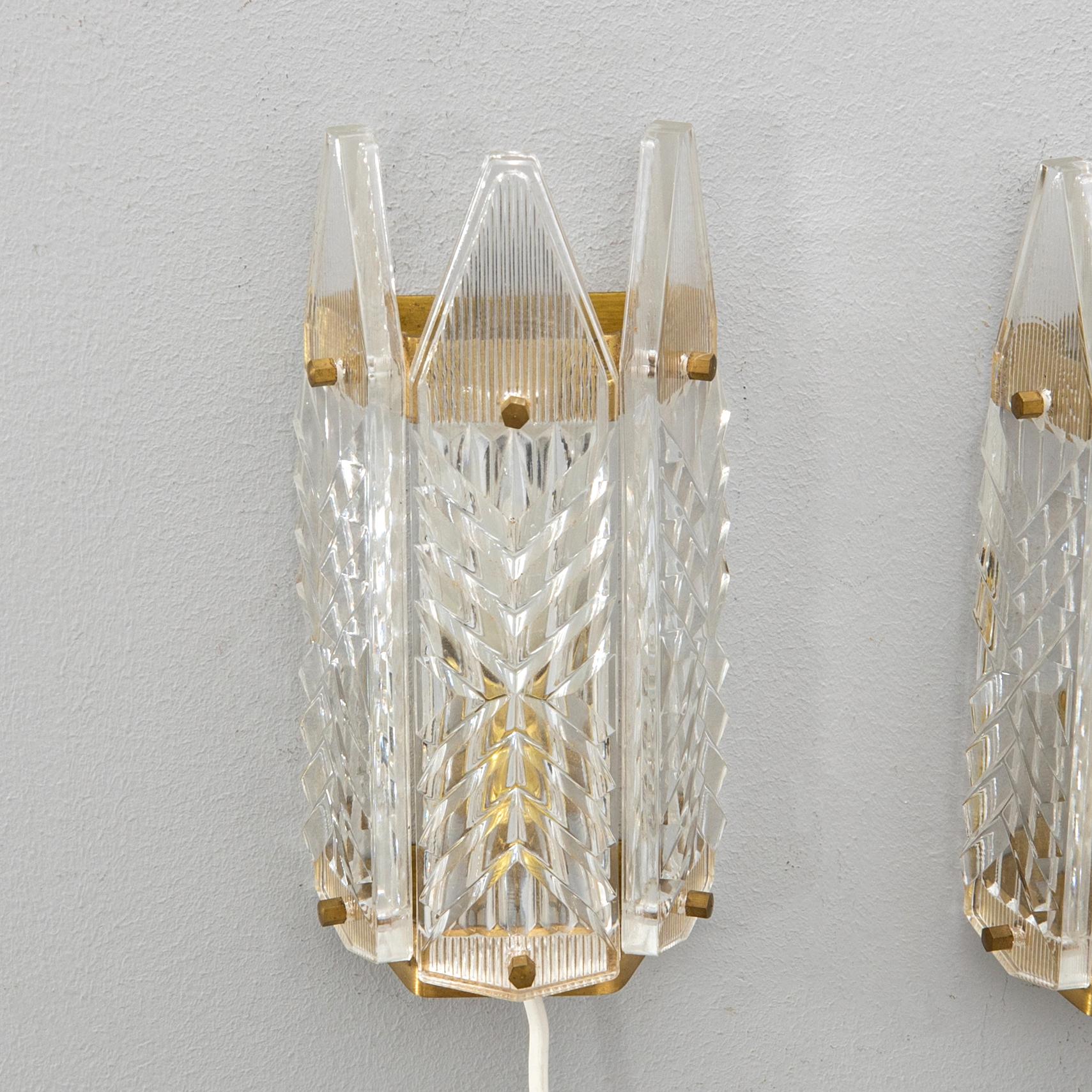 Wall lamps, a pair, second half of the 20th century.
