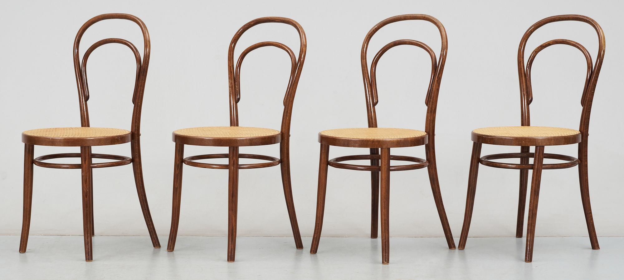 STOLAR, 4 st, Thonetstil, 1900-talets andra hälft.