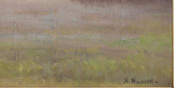 HELGA NUMELL, olja på pannå, sign.