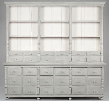 KÖPMANSDISK MED ÖVERSKÅP, 1800/1900-tal.