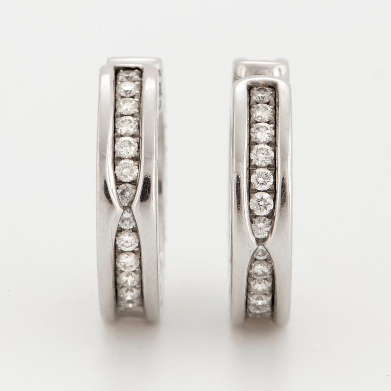 A pair of Bulgari 'B.zero1', earrings with brilliant-cut diamonds.