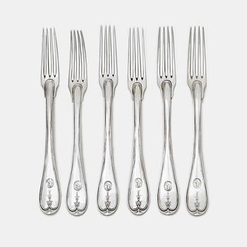 Pehr Zethelius, Forks, 6 pcs, silver, Stockholm 1808.