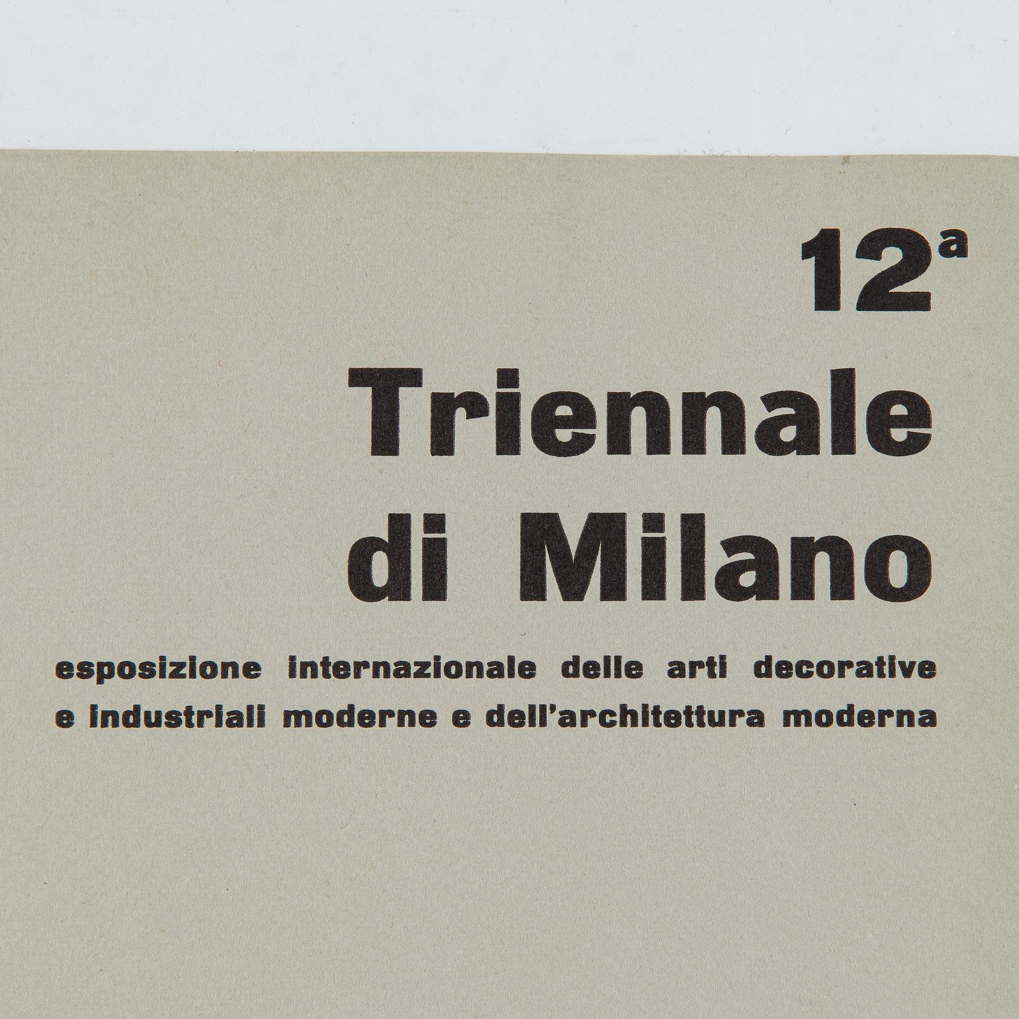 Diplom, Milano triennale 1960.