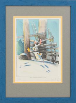 LASSE ÅBERG, 2 litographes in colours, signed and numbered,