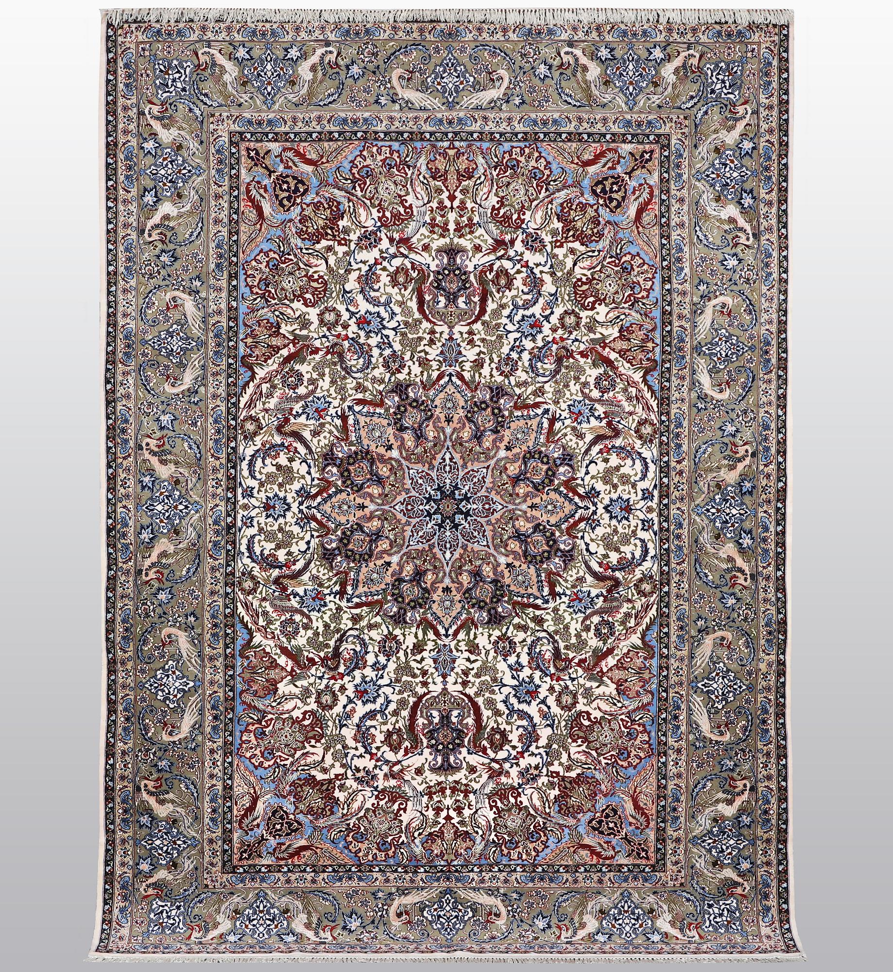 Matto, Old Esfahan, part silk, ca 312 x 203 cm.