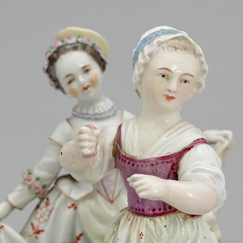 FIGURINER, 2 st, porslin, bl.a. Tyskland, 1900-tal.