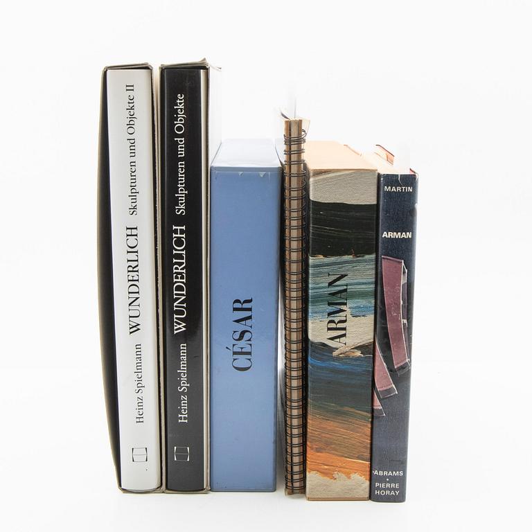 Art books 6 pcs; 3 x Arman, 2 x Wunderlich, 1 x Cesar (signed).
