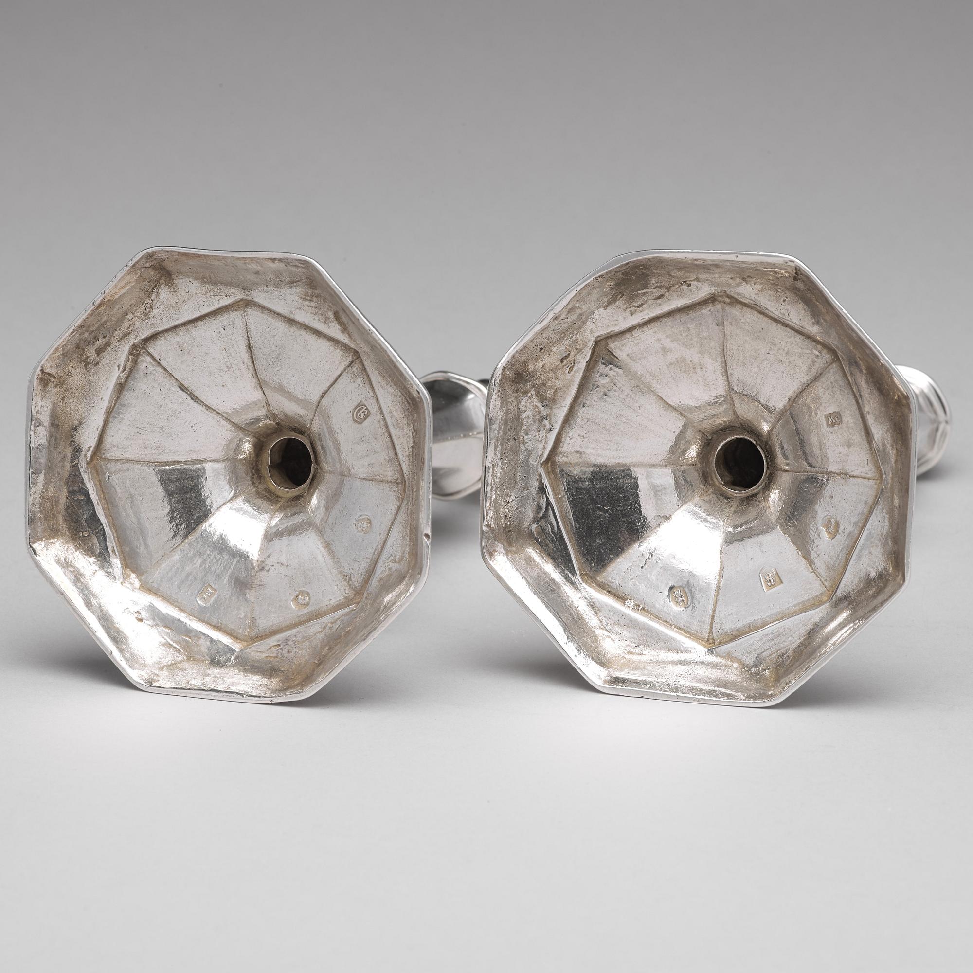 Thomas Merry I, ljusstakar, ett par, silver, London 1712.