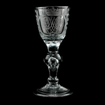 POKAL, glas, troligen Tyskland, 1700-tal.