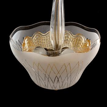 TAKLAMPA Orrefors 1900-talets mitt.