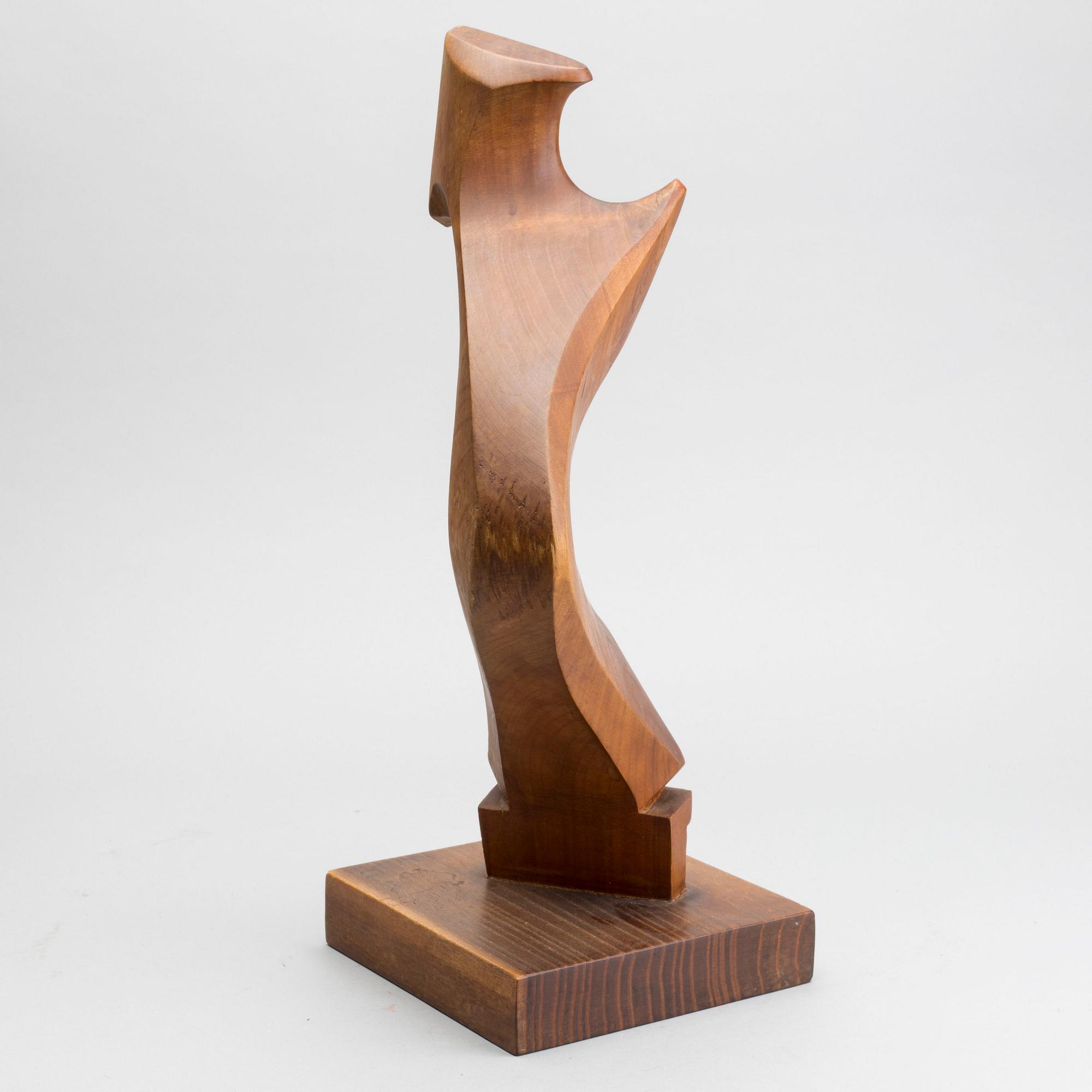 GIUSEPPE CARLI, a signed and dated venetian walnut forcola, rowlock, 1965.