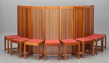 MATSALSMÖBLEMANG, 9 delar, Frank Lloyd Wright, Cassina 1986.