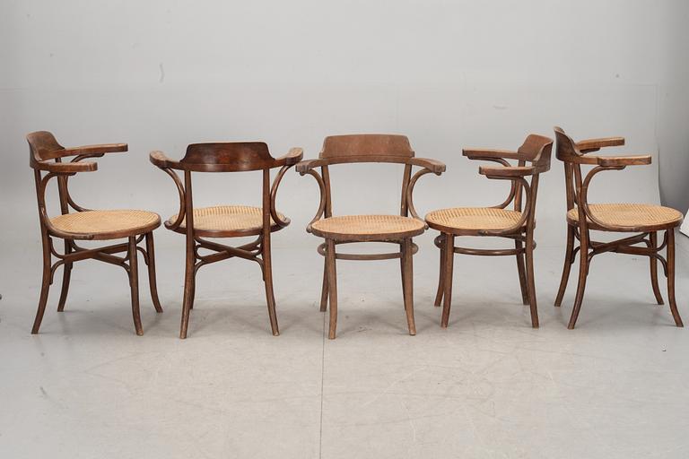 KARMSTOLAR, 3+2. Thonet-typ. 1900-talets första hälft.